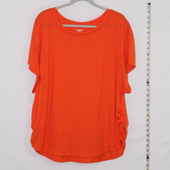 Old Navy Tops - Old Navy Active Go-Dry orange ruched side short-sleeve tee size Tall XXL